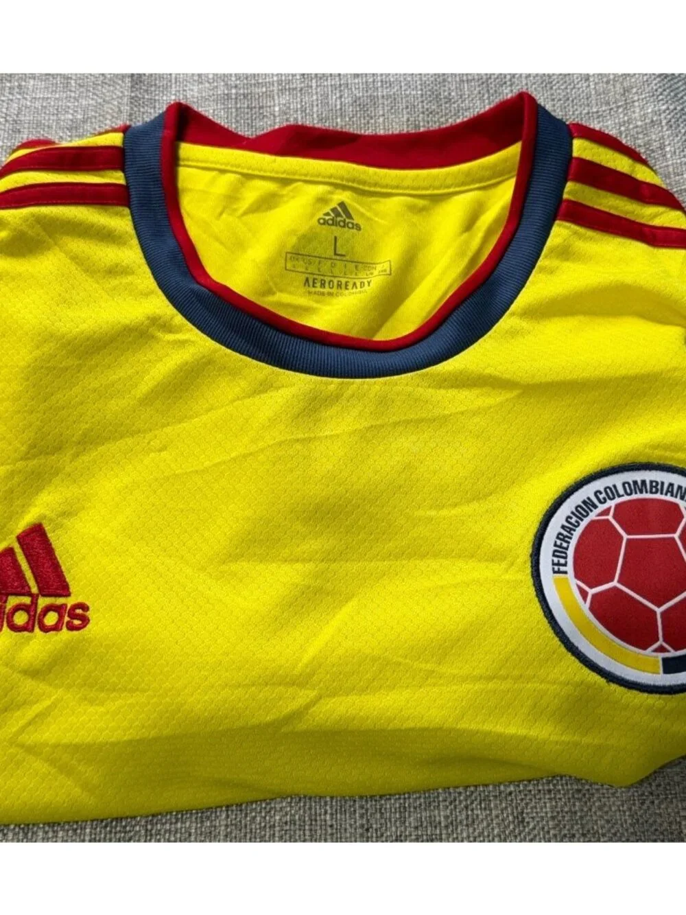 Adidas Colombia 2020/21 Home Long Sleeve Soccer Jersey Mens L GL5718